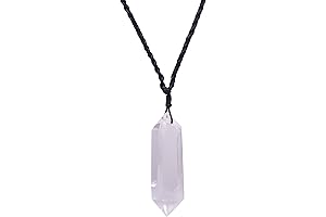 2 Inches Large Healing Crystal Necklace with White Quartz Pendant