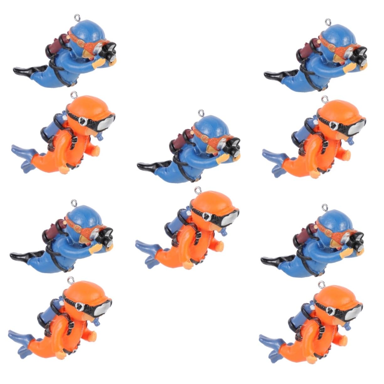 Happyyami 10 Pièces Aquarium De Plongeur Décor D'aquarium Aquarium Orner Ornement D'aquarium Figurine De Plongeur Accessoires De Jeu Décorations D'aquarium Coffre Trésor Délicat Résine