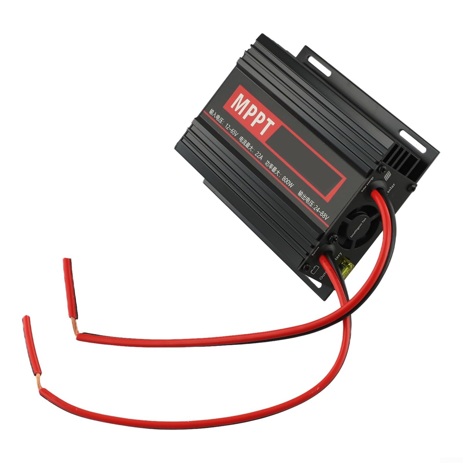MPPT Solar Laderegler 800W LCD Display für 24V-72V – Aluminium Gehäuse mit Überladeschutz für Wohnmobil Camping Boot Off Grid System(1PCS)