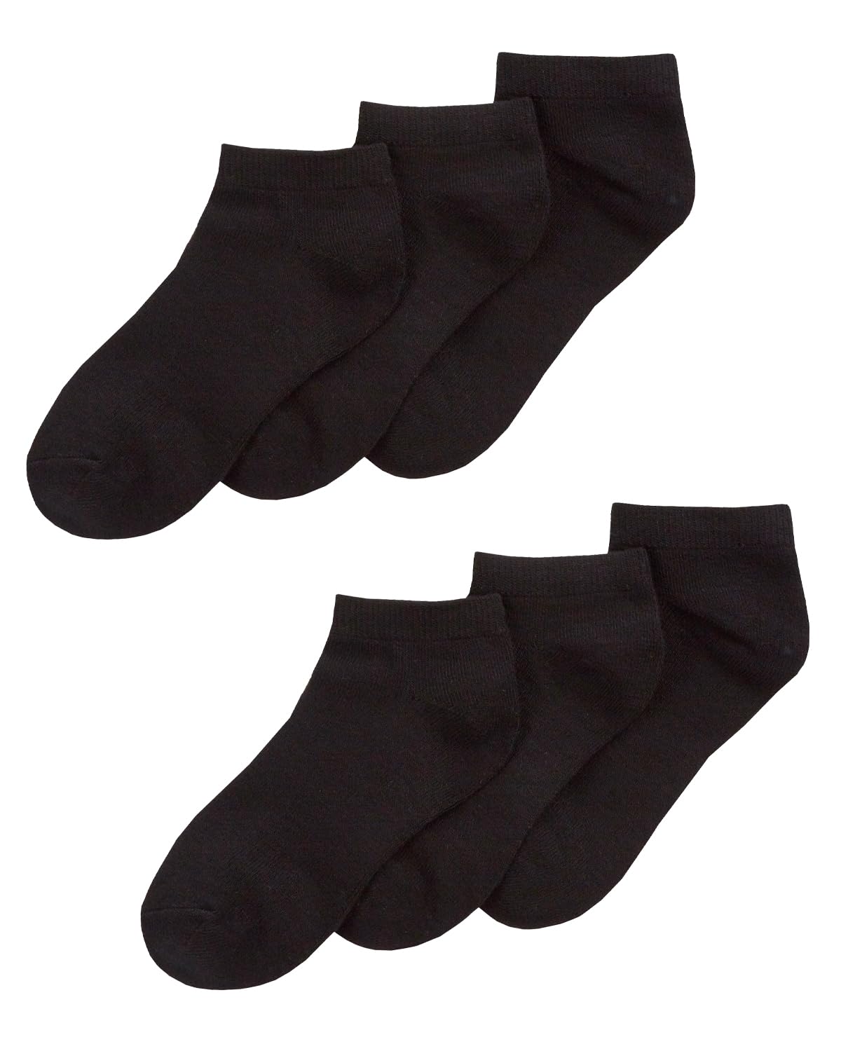 Undercover 6 Pairs - Black 6 Pairs Kids Bamboo Trainer Socks 42B794 Black 9-12