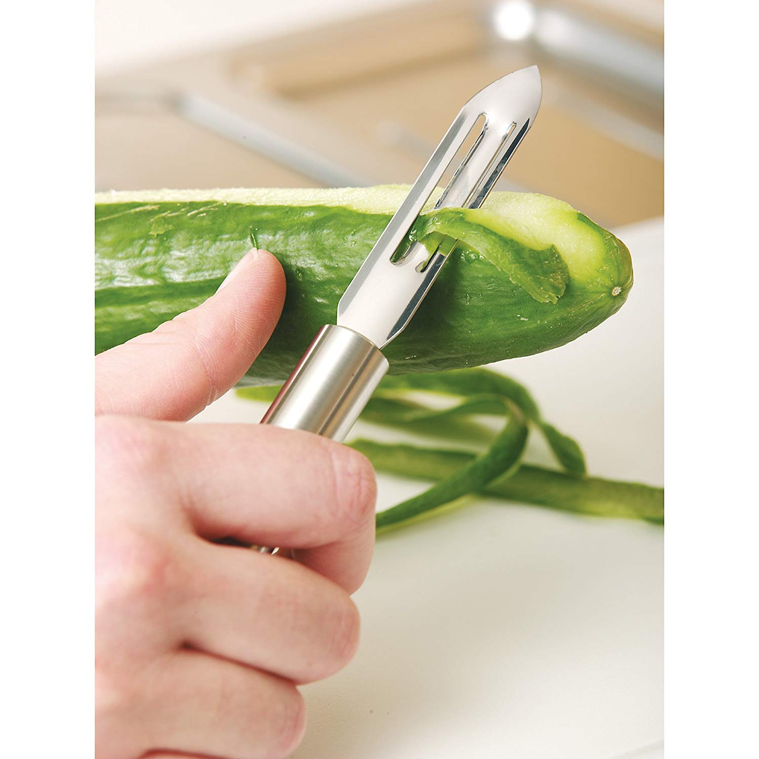 WMF Profi Plus - Pelador para Verduras, Corte Fino, tamaño 19cm