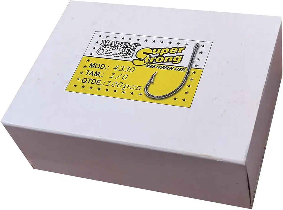 Anzol Marine Sports 4330 Tamanho Numero 1/0 Caixa 100 Pçs