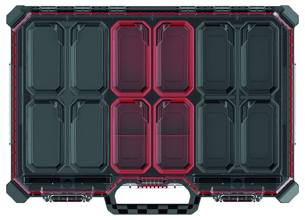 Caja organizadora para piezas pequeñas, apilable, 543 x 368 x 77 mm