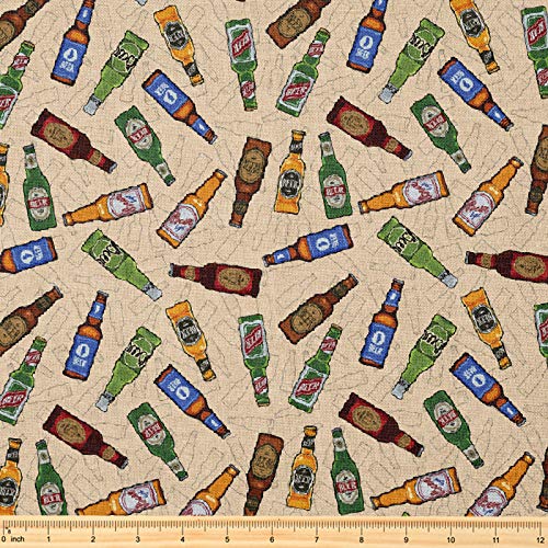 Premium KoolSwitch Decorative Fabric by The Yard - 58"x1 Yard Beer Bottles Pattern for Sewing, Quilting, Crafts, and Home Décor 3 Premium KoolSwitch Decorative Fabric by The Yard - 58"x1 Yard Beer Bottles Pattern for Sewing, Quilting, Crafts, and Home Décor - Image 2