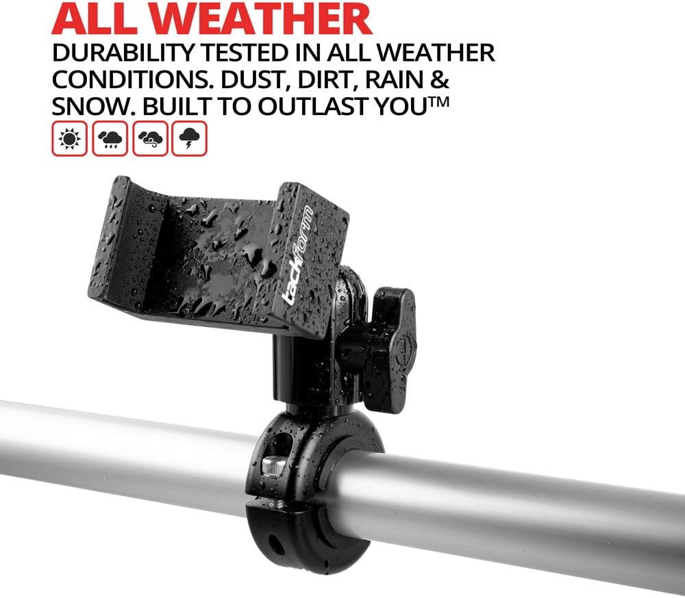 Up To 40% OFF Metal Motorcycle Mount for Phone - by TACKFORM [Enduro Series] - NO Slings Needed. Rock Solid Holder Compatible with Regular and Plus Sized iPhone and Samsung Devices. Industrial Spring Grip