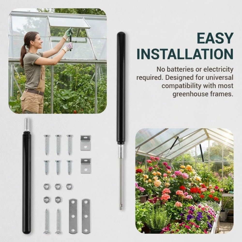 Aluminum Stainless Steel Temperature Sensor High Sensitivity Efficient Automatic Window Opener Energy Saving Stable Sunroom Vent Greenhouse Tool