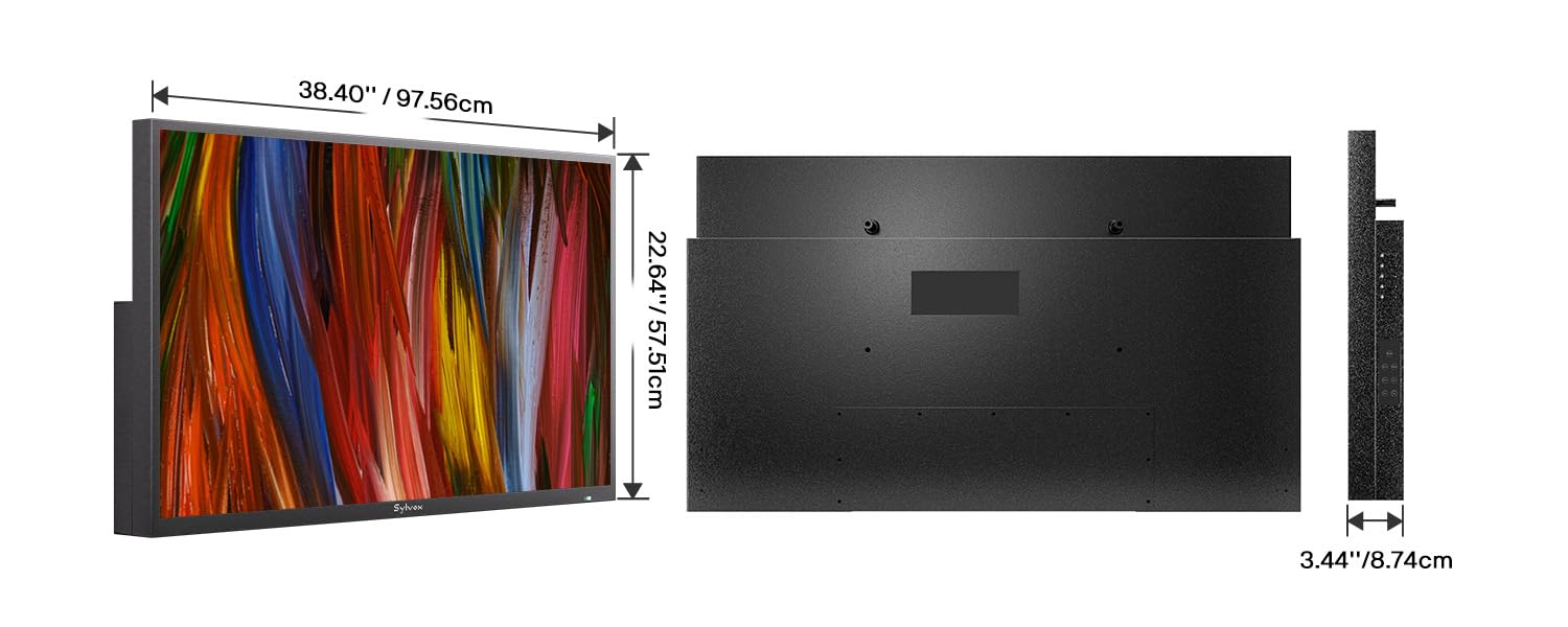 SYLVOX Outdoor TV, 43 inch Smart TV Waterproof Outdoor TVs, 4K Weatherproof Television for Outside, Support Google Assistant, Chromecast, 1000 nit Brightness Partial Sun (Deck Pro 2.0/2024)