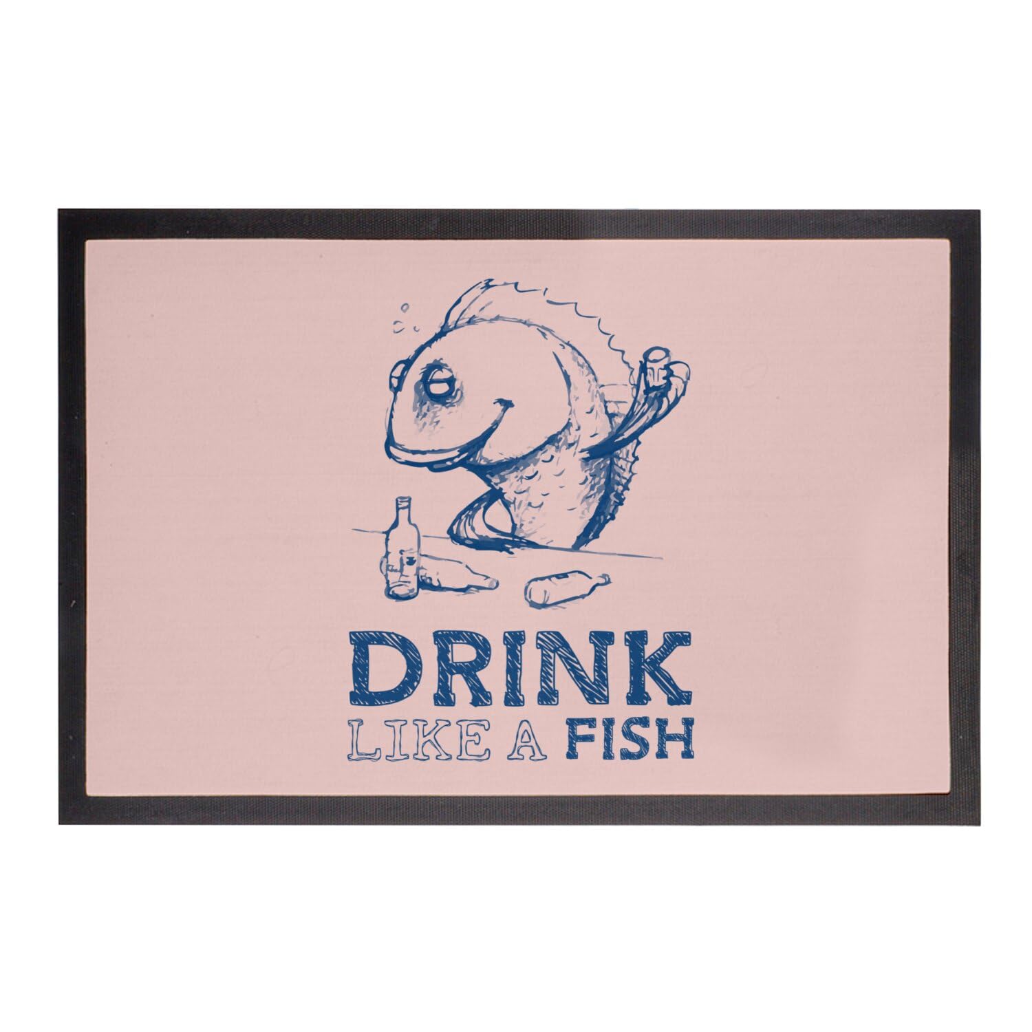 Paillasson Rose humour bière au format compact 60x40cm pour entrée