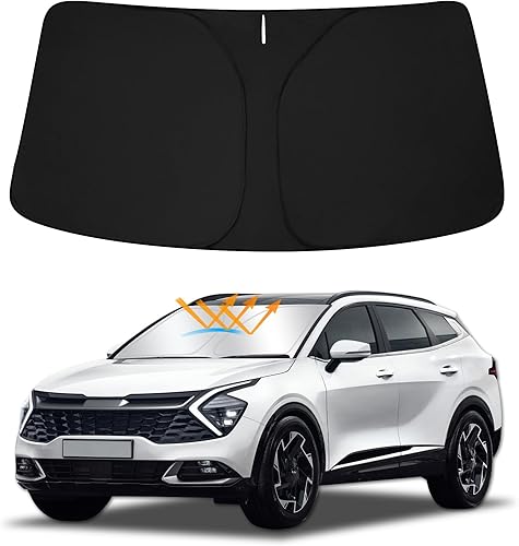 D-Lumina Parasol para parabrisas para Kia Sportage 2023, protector de visera frontal plegable que bloquea los rayos UV, accesorios interiores Kia