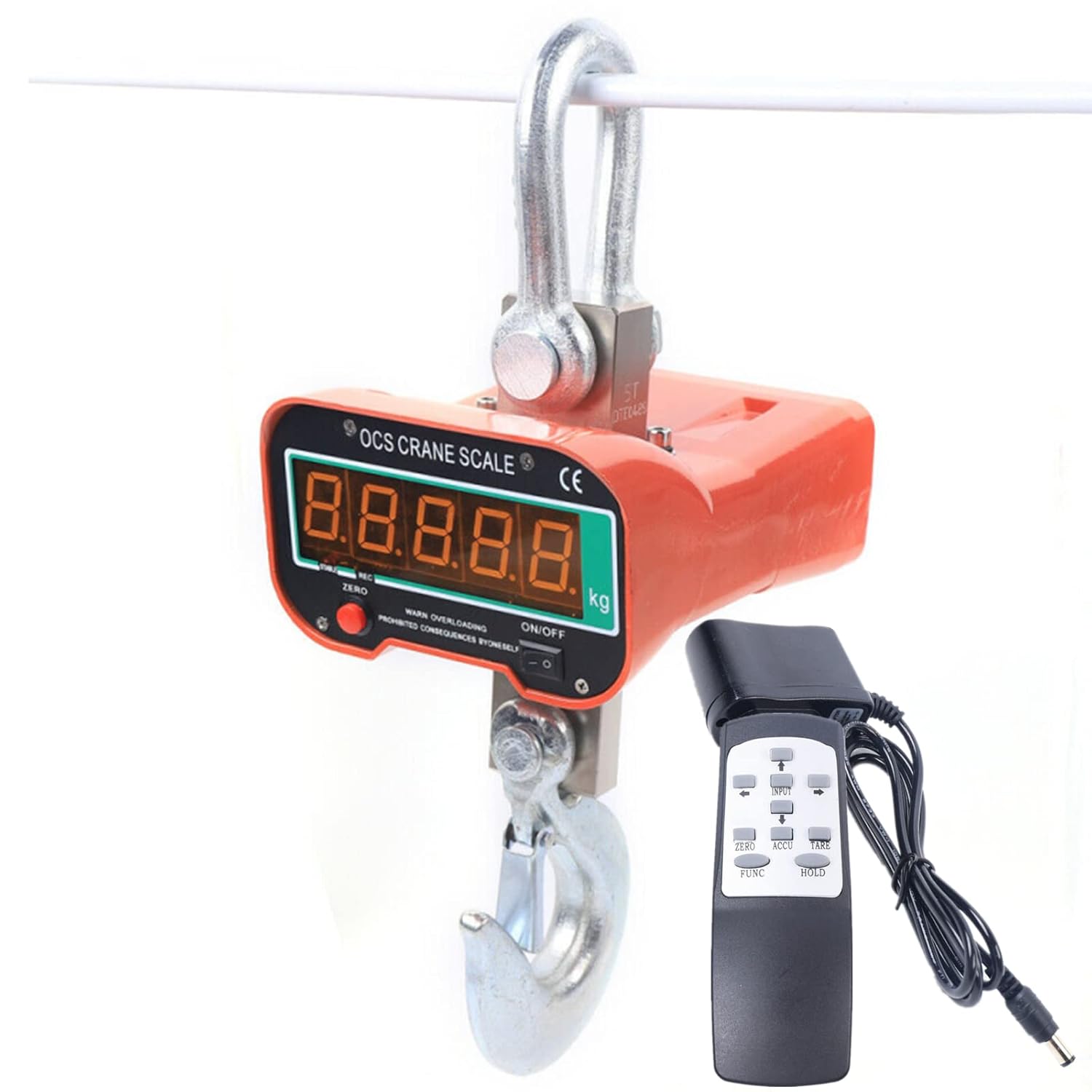 Digital Crane Scale with Remote Control 6600LB/3000KG High Precision LED Display Industrial Heavy Duty Hanging Scale for Hunting Farm Factory Construction