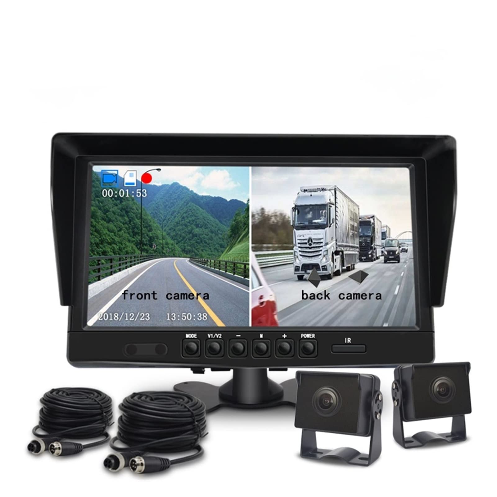 GPS pour Voiture, Auto DVR 2 Lentille de caméras 10,1 Pouces Dash Caméra Deux lentille avec l'enregistreur vidéo l'appareil Photo Réservateur Automatique(D60AHD11)