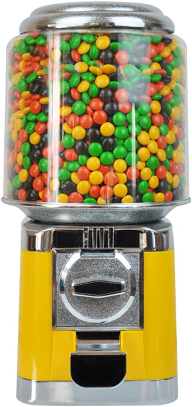 PanDair Gumball Vending Machine Child Toy Candy Machine, Capsules, Bouncy Balls Dispensers US Stock (Yellow)