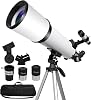 80mm Aperture Refractor Telescope for Adults Astronomy Beginners - 600mm Professional Focal Length Telescope with Adjustable Tripod (122cm), Phone Adapter & Carry Bag - 180X High Power Stargazing