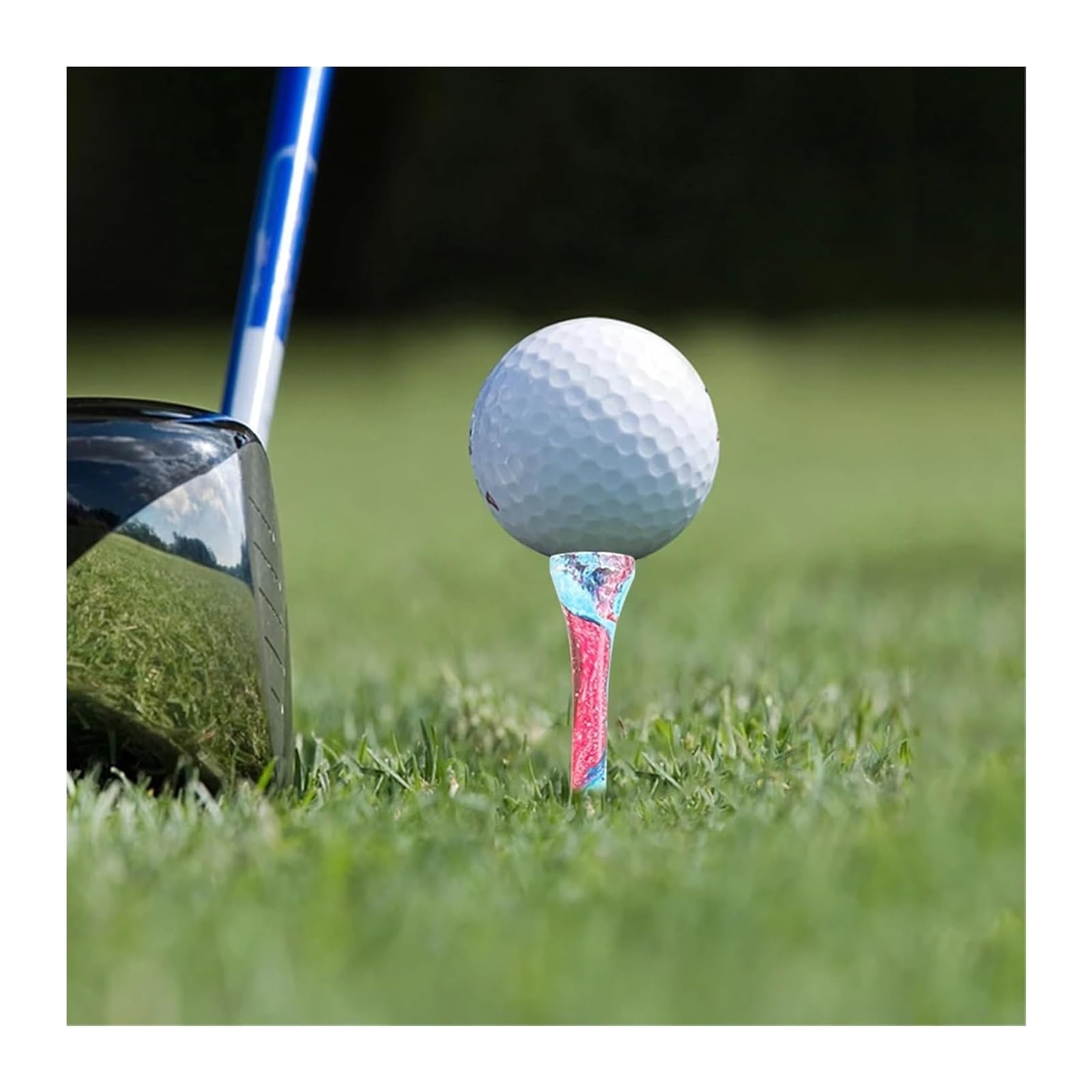 Premium-Golf-Tees, Golf-Tees, 50 Stück, 70 mm, Holz, bunt, Ballhalter, Training, Praxis, Stallzubehör