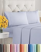 Vista 135 de Juego de sábanas de 4 piezas de tamaño matrimonial, sábanas extrasuaves, transpirables y refrescantes, sábanas duraderas de lujo para mujeres