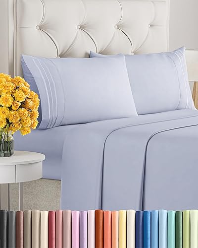 Miniatura 135 de Juego de sábanas de 4 piezas de tamaño matrimonial, sábanas extrasuaves, transpirables y refrescantes, sábanas duraderas de lujo para mujeres
