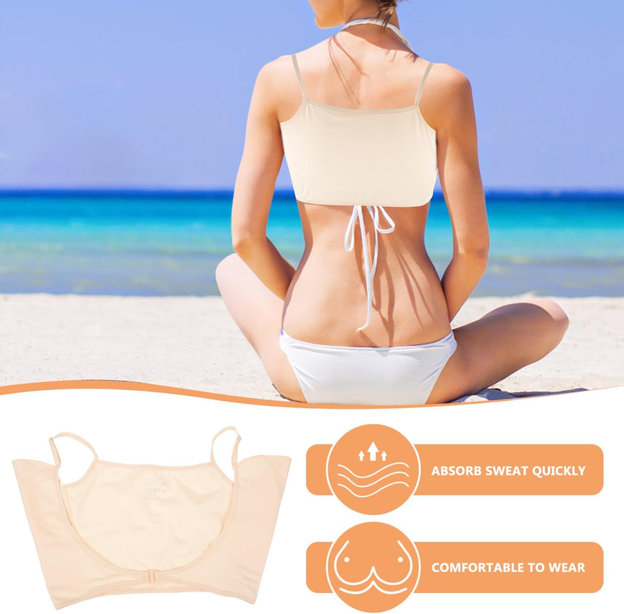 2PCS Underarm Sweat Vests Breathable Armpit Sweat Proof Shirts Armpit Pads Reusable Guard proof Undershirts Women Dress Shields for Underarm - Image 3