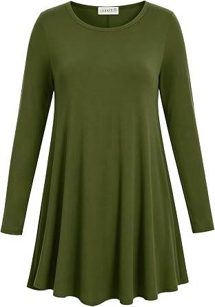 LARACE Long Sleeve Tunic Tops for Women Plus Size Fall Shirts for Legging