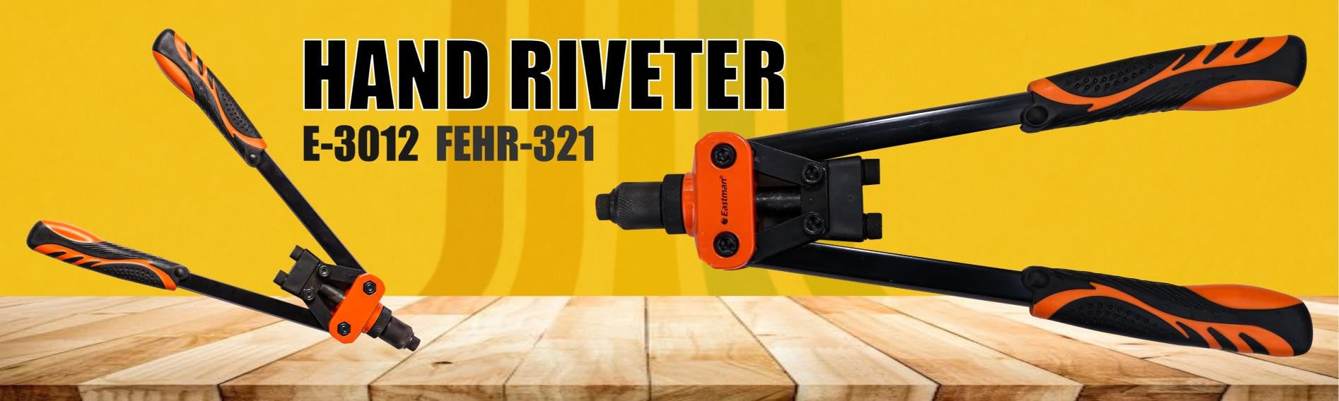 Eastman Hand Riveters 321 mm Pop Rivet Gun Fast Hitting Professional Chrome Handled Riveting Tool for Metal Furniture Automotive Home Workshop (E-3012) 4