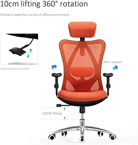 Miniatura 3 de Silla de oficina ergonómica giratoria ejecutiva multifunción de malla con ajustable (negro)