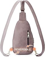 Vista 180 de Telena Riñonera pequeña para mujer, de cuero, cangureras, bolsa de pecho para mujer