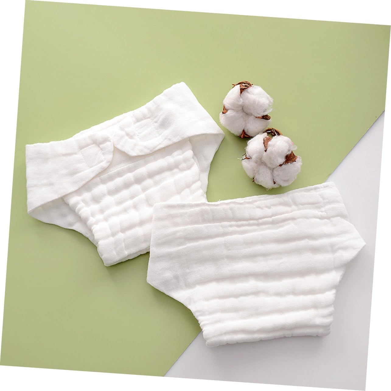 5pcs Washable Cotton Nappy Liners Soft Absorbent Reusable Diaper Cloth for Months for Daily Use and