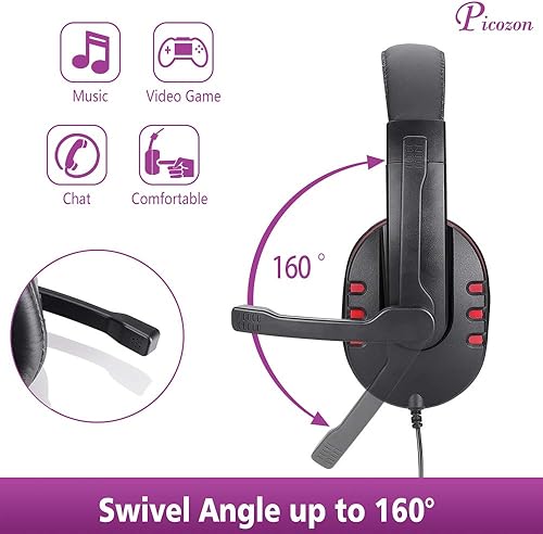 Miniatura 4 de Picozon Auriculares para juegos con micrófono para PS5 PS4 Nintendo Switch Playstation 4 Playstation 5 Playstation Vita Mac laptop tableta