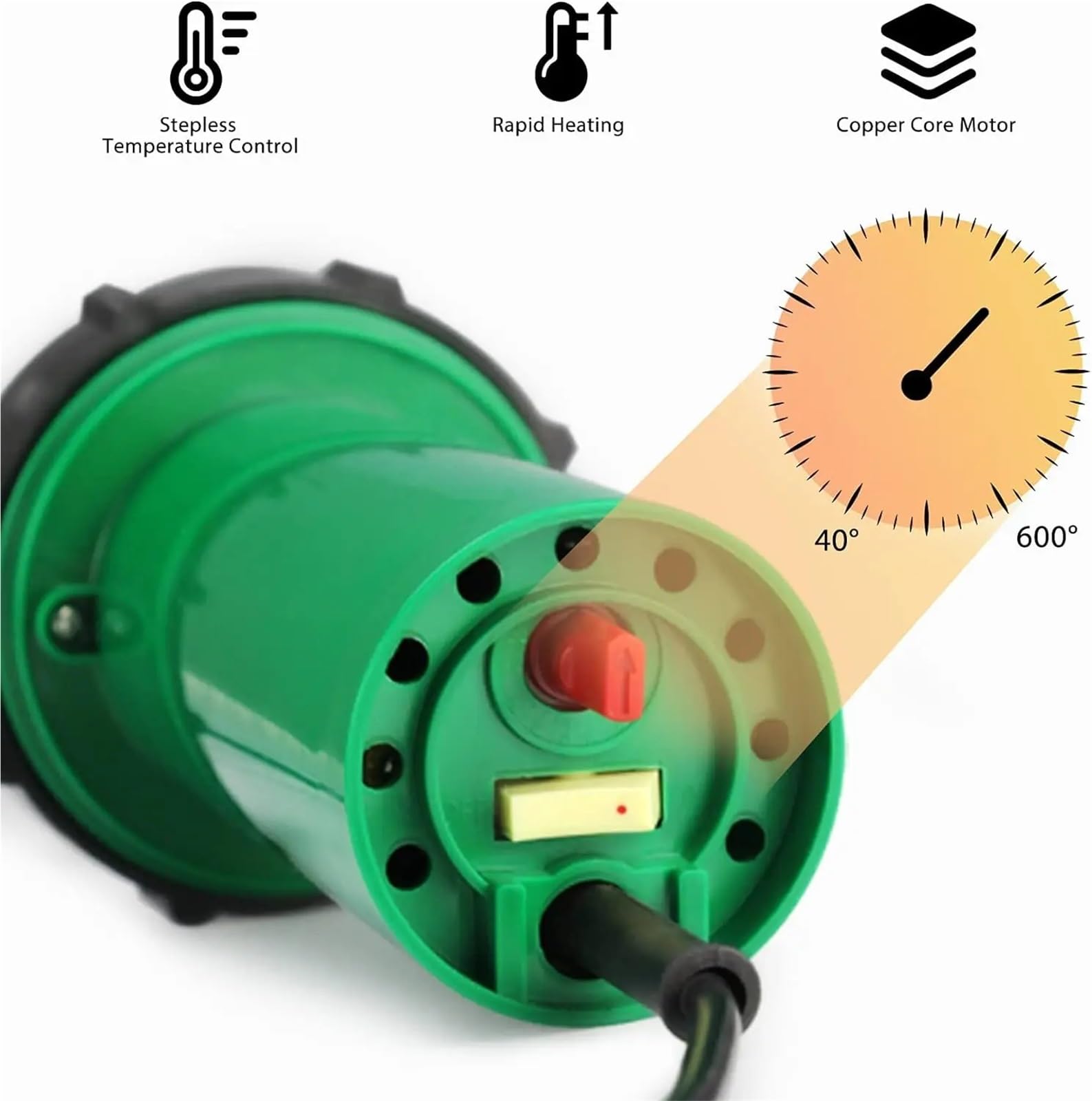 Maszyna do naprawy spawarki 1600W Zintegrowane spawarki plastikowe 21 szt. Zestaw palników do spawania gorącym powietrzem z dyszami prędkości Rolka PE Plastik PVC 20℃ - 600℃(With box)
