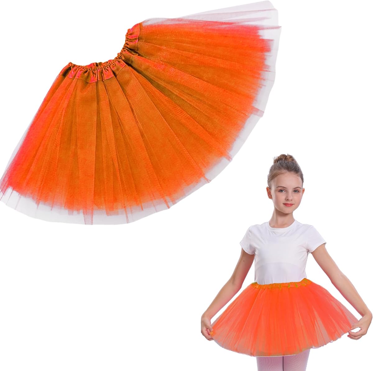 Girls Tutu Skirt 3 Layered Tulle Tutu Skirts for 0-8 Year, Birthday Dance Kids Halloween Costume Cosplay Party Supplies