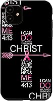 Vista 8 de Breast Cancer Phone Cases Women Philippians 4:13 Pink Cancer Case for iPhone 17