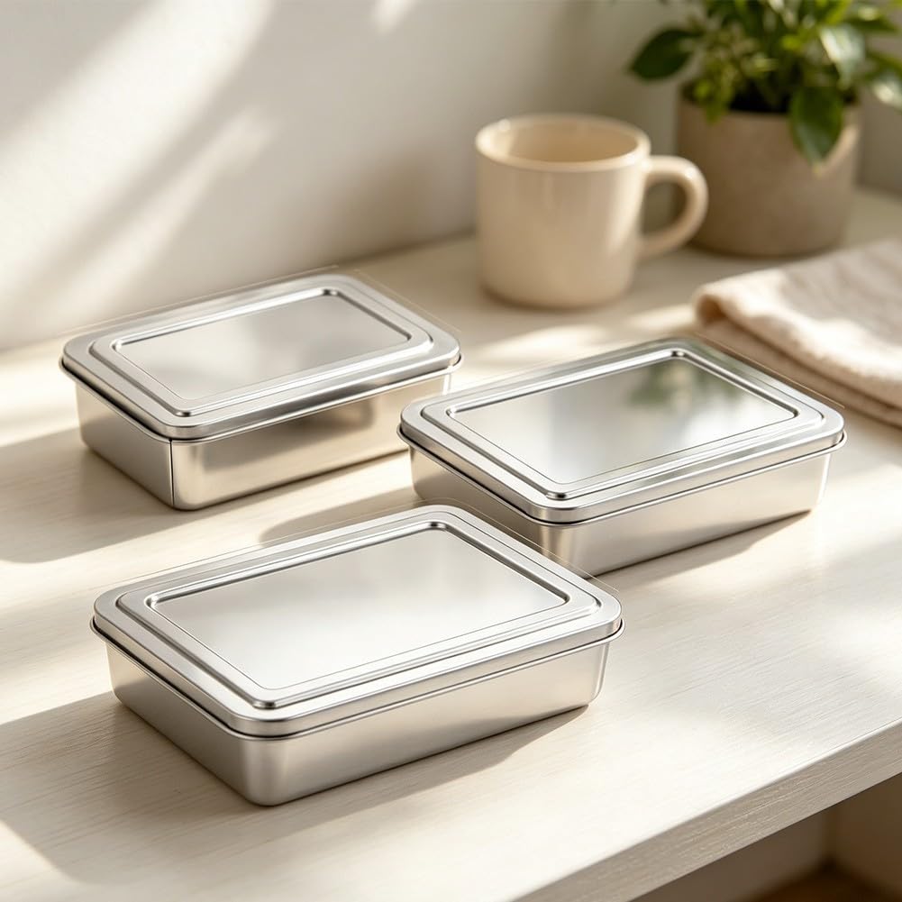 Set di 3 stampi per torte con coperchio