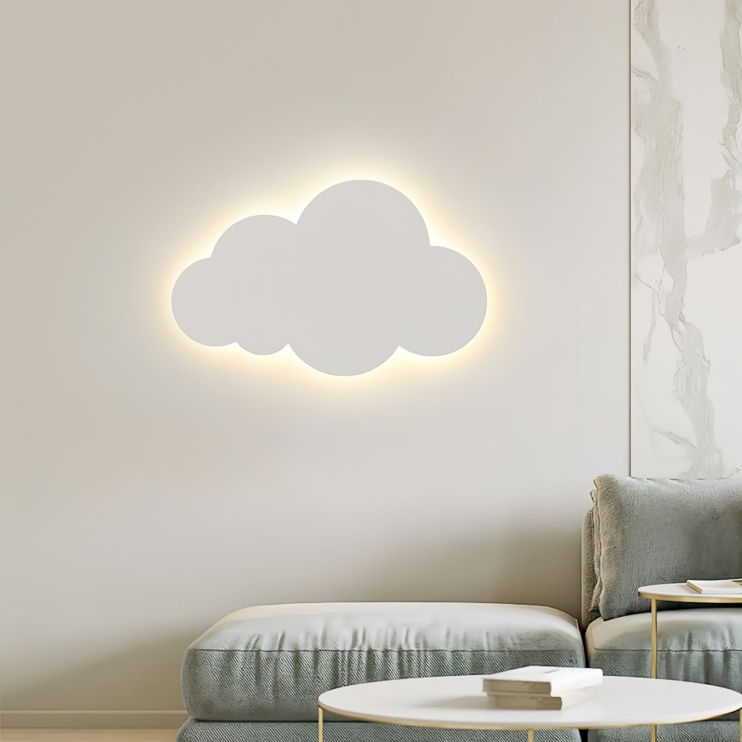 Cloud Wall Lamp Girl Boy Cartoon Bedroom Bedside Lamp Decorative Wall Lamp Creative Personality Art Children's Room Lamp Two-Color Light