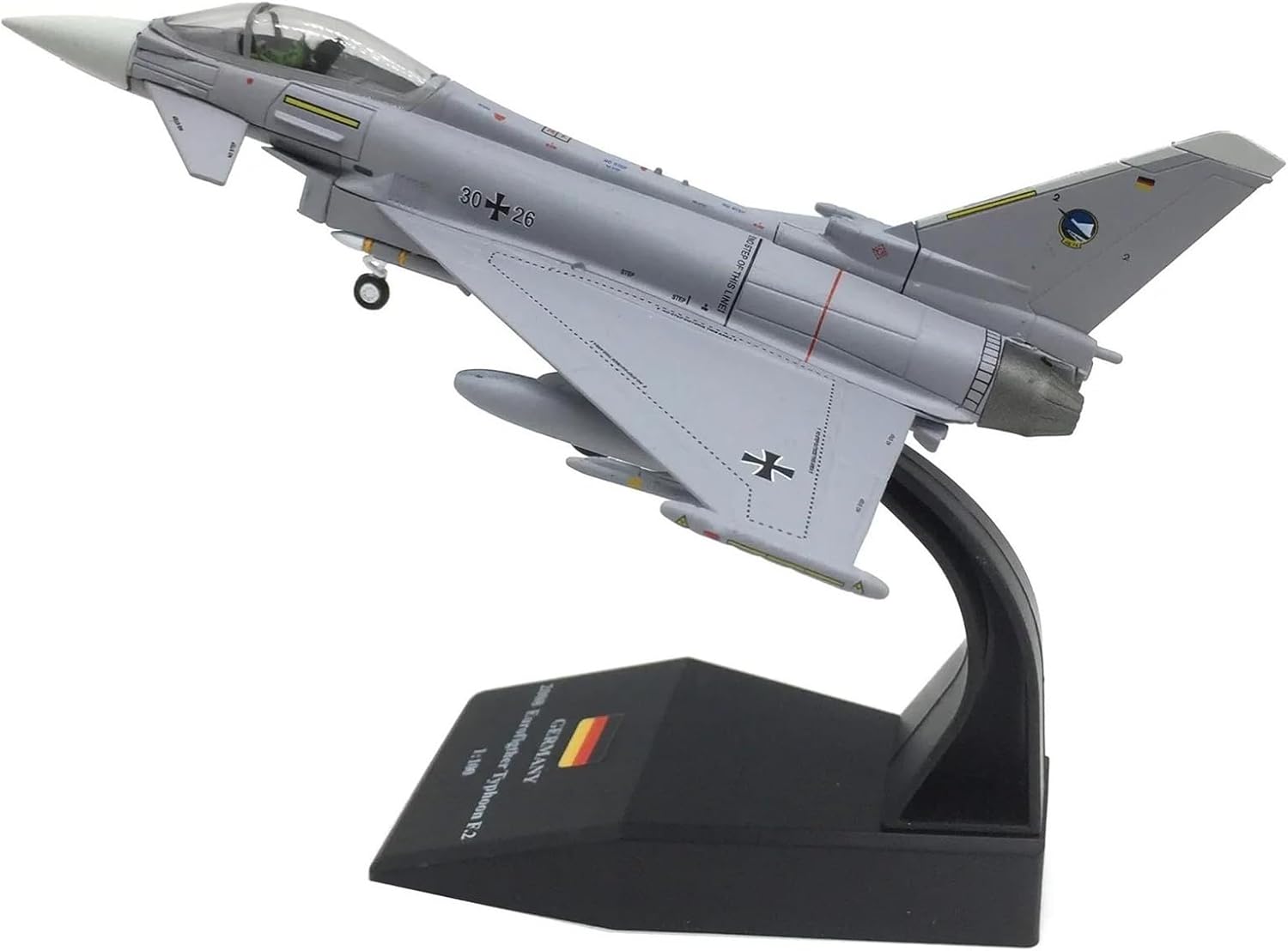 Miniature Scale 1 100 Typhoon EF2000 German Air Force Metal Simulation Alloy Fighter Model Aircraft Toy Flying Toy Game Kits
