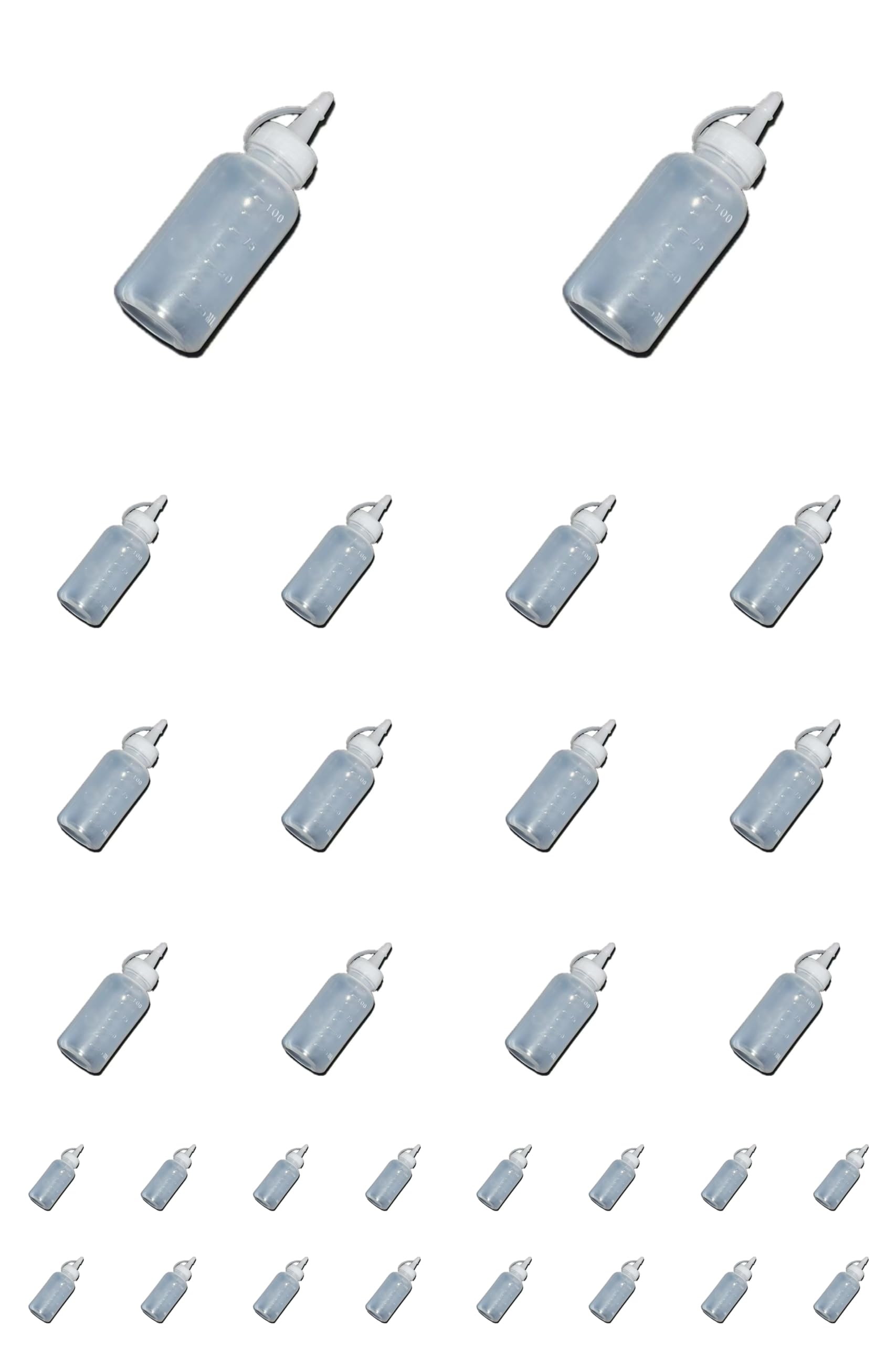 Botellas exprimibles de punta fina de 100 ml, dispensador de pintura a prueba de fugas para acrílicos, tintes de resina, arte de arena y manualidades (30)