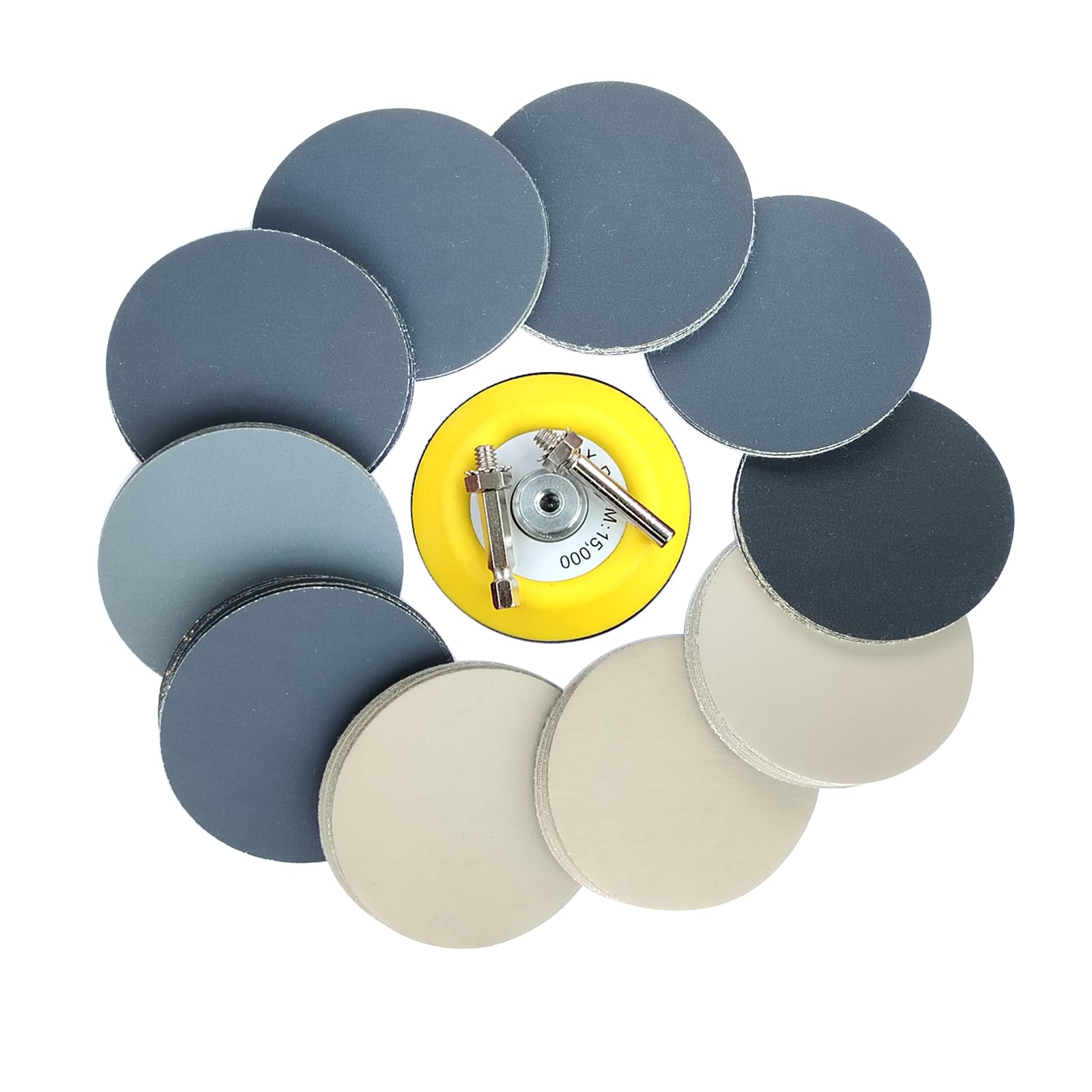 75MM Dischi Abrasivi Velcrati 100 pezzi 400 600 800 1000 1200 1500 2000 3000 5000 7000Grana Carta Vetrata Impermeabile in Carburo di Silicio Adatta per Piccole Lucidatrici