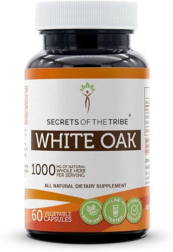 Miniatura 1 de Secrets of the Tribe White Oak 60 Capsules, 1000 mg, White Oak (Quercus alba) Dried Bark (60 Capsules)