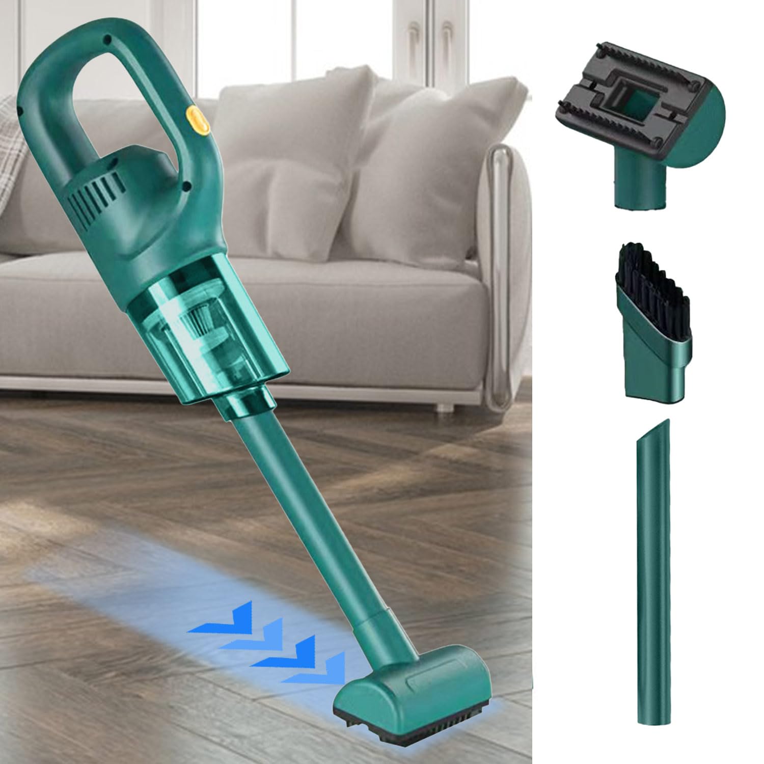 Handheld Vacuum Cordless, Car Vacuum Cleaner, Portable Mini Hand Held Vacuum Cleaner, 120W Car Hoover with High Powerful Suction for Home/Office/Pet Hair Cleaning (Green)