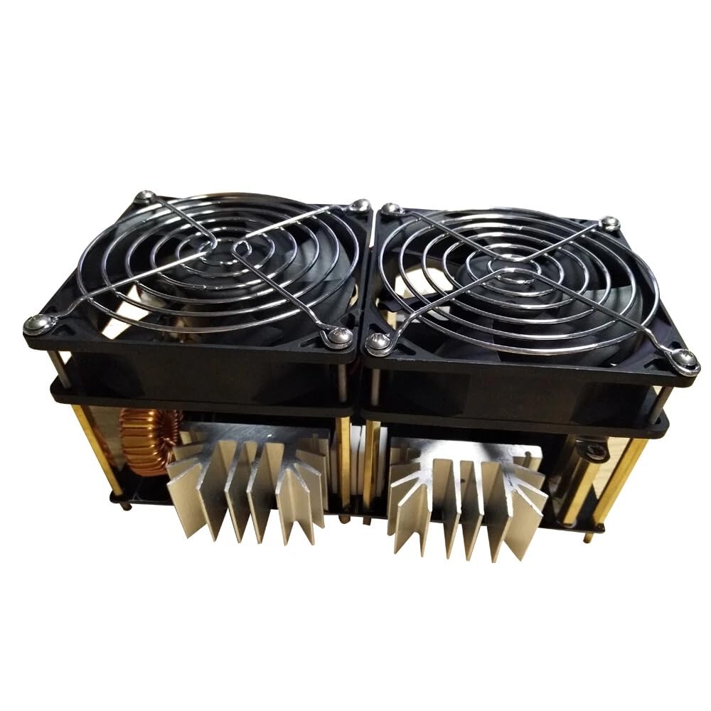 1800 W riscaldamento a induzione compatto 18 x 9 x 8 ZVS modulo di riscaldamento a induzione con doppia ventola di raffreddamento e dissipatore di calore in alluminio, potente riscaldamento a