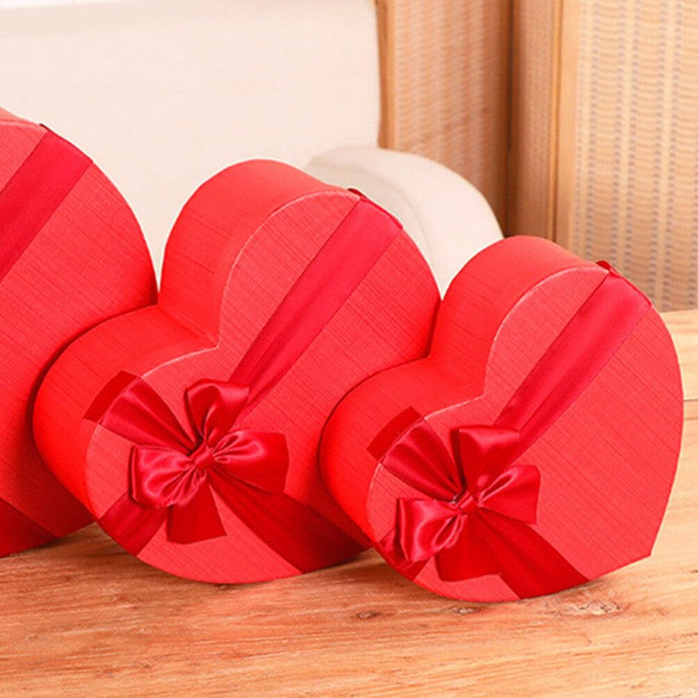 SHERCHPRY Herzförmige Geschenkbox 3 Stück aus Papier für Valentinstag Weihnachten Elegant und Praktisch