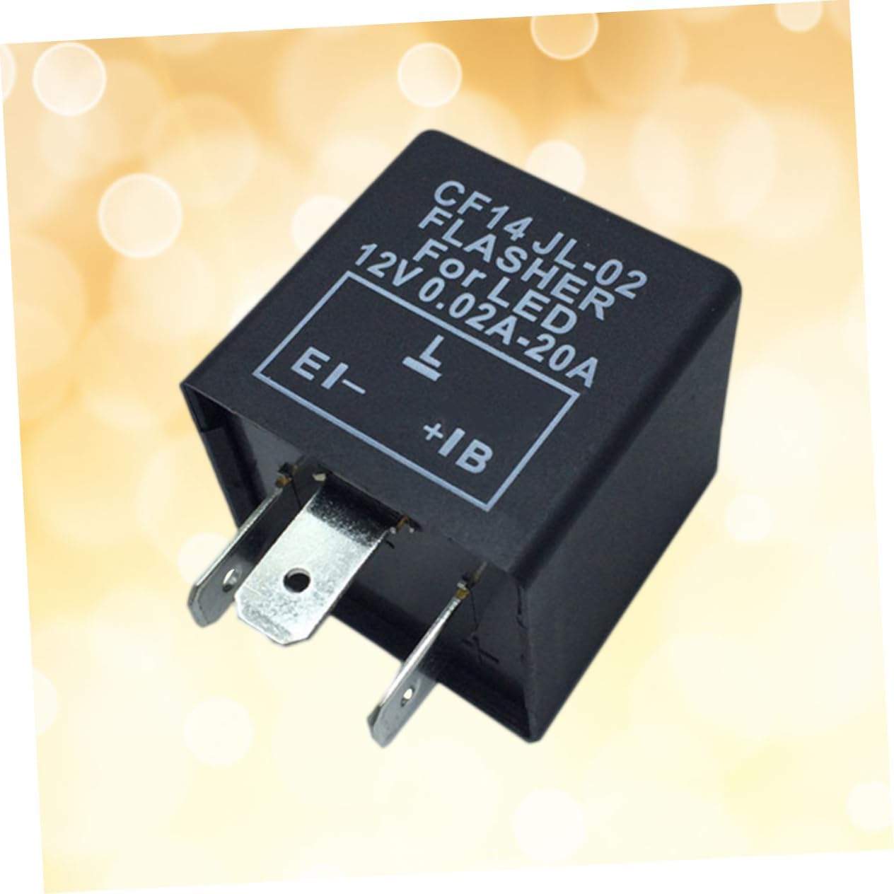 ULTECHNOVO 3 Pin LED Flasher Relay for Cars and Motorcycles CF14 Electronic Relay for Fixing Blinking LED Turn Signal Lights 12V DC Auto Accessories