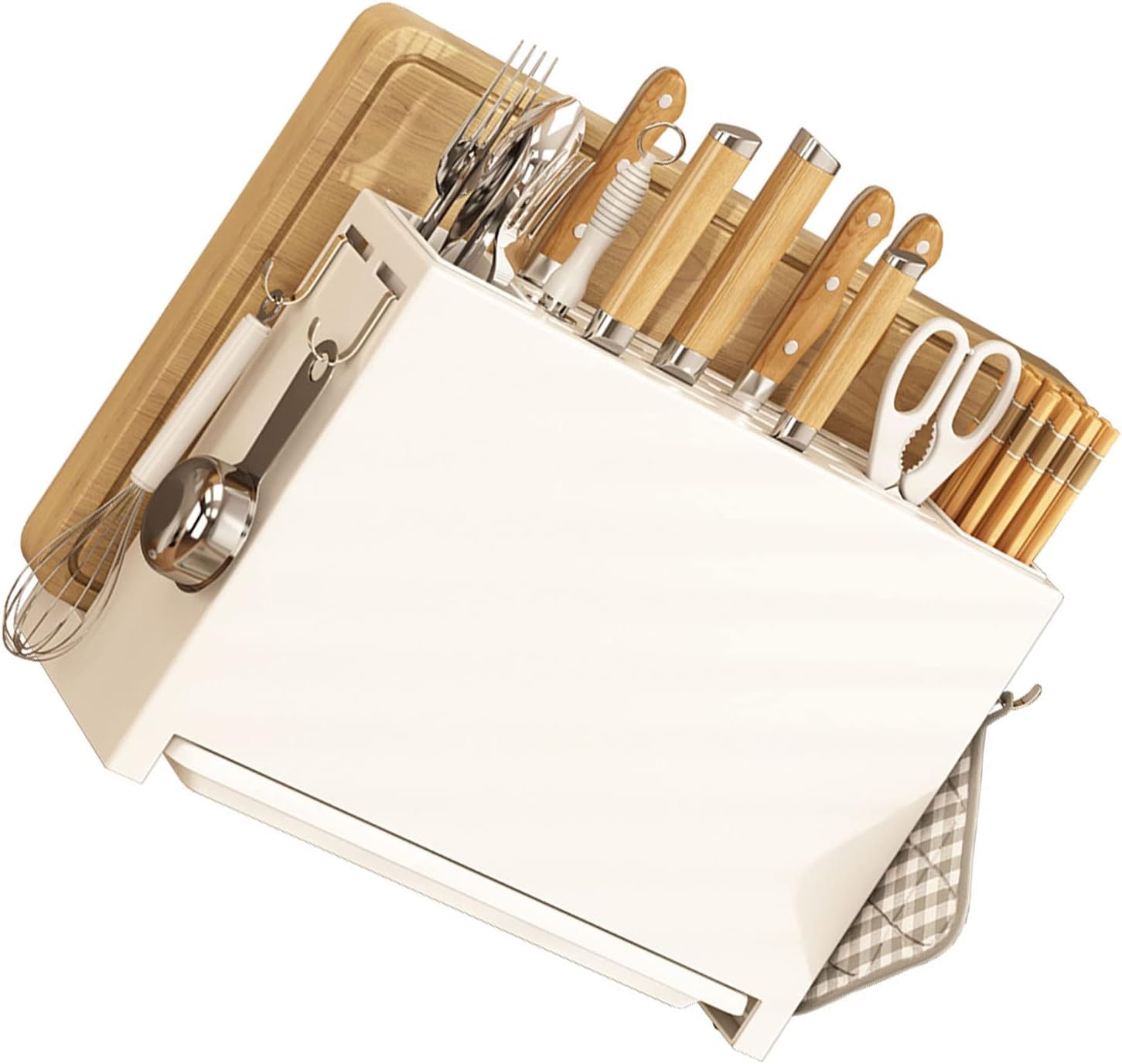 Kitchen Knife Holder, Knife Drying Rack, Multifunctional Large Capacity Metal Cutting Board for Easy Kitchen Knife Storage