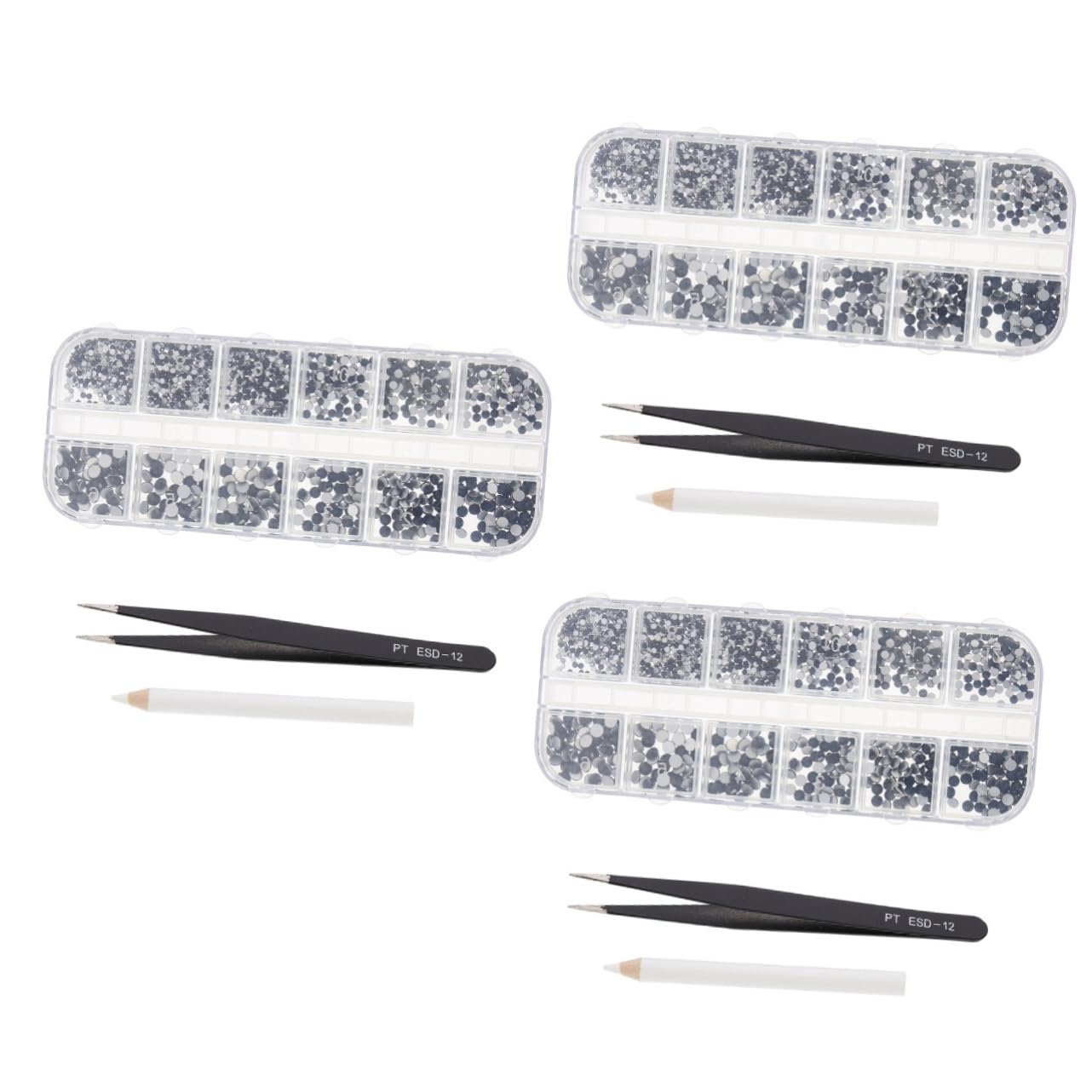 Beavorty 3 Juegos Maquillaje De Diamantes De Imitación Accesorios Uñas Cristales Para Manualidades Decoracion Uñas Decoración Uñas Encantos De Uñas Piso Uñas Semicíricas Acero Inoxidable 3d