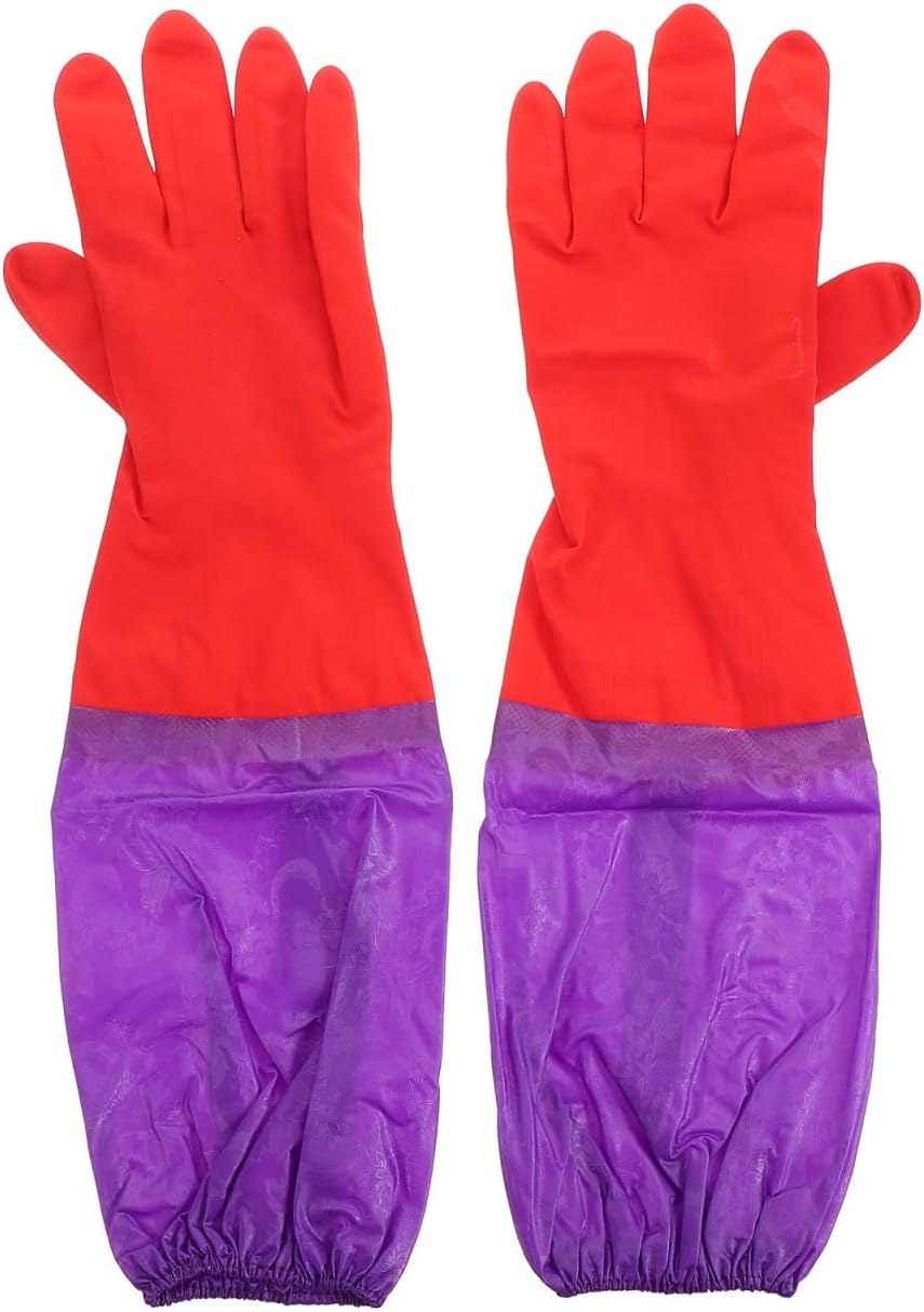 Medium Aquarium Cleaning Gloves, Anti-Skid Rubber, 19.3 x 5.9 x 0.8 Inch