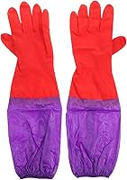 Vista 1 de Guantes de limpieza medianos para acuarios, goma antideslizante, 19.3 x 5.9 x 0.8 pulgadas