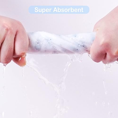 Miniatura 6 de Viviland Toallas y paños de bebé, juego de toallas de baño suaves y absorbentes, toallas con capucha de elefante con 5 paños de cara infantil (6