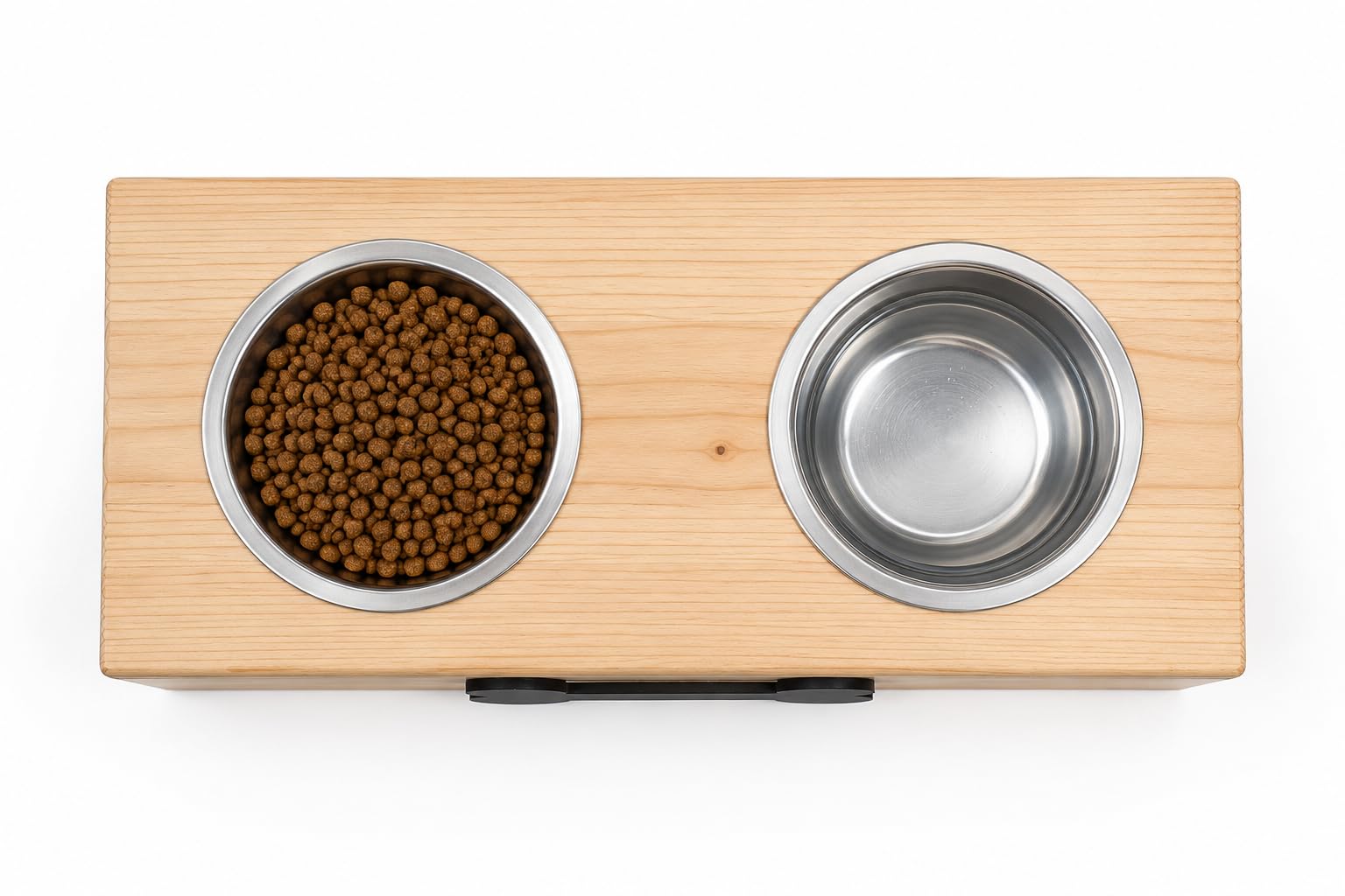 Comedero y Bebedero para Perro | Comedero Doble de Acero Inoxidable | Boles con Soporte Antideslizante | Hecho a Mano (L)