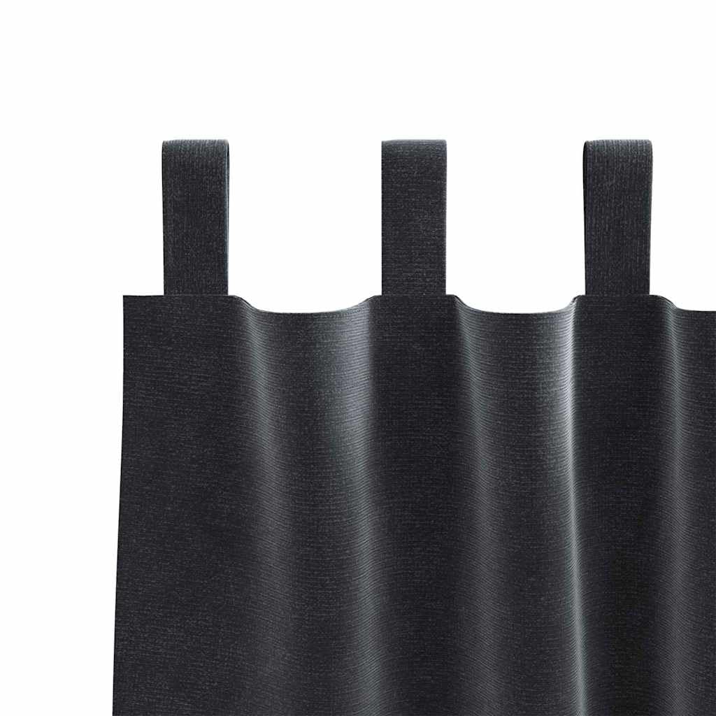 Cortinas opacas de terciopelo gris oscuro, 2 unidades, 140 x 140 cm, cortinas con trabillas de tela para salón, dormitorio, cortina de puerta, fácil de limpiar, bloquea la luz, diseño moderno