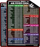 Cathy Yoder's Air Fryer Cheat Sheet Set, Air Fryer Accessories, AirFryer Cooking Guide Magnetic Cheat Sheet, AirFryer Cook Times Chart Magnet, Internal Food Temp for 80+ Popular Foods - Black