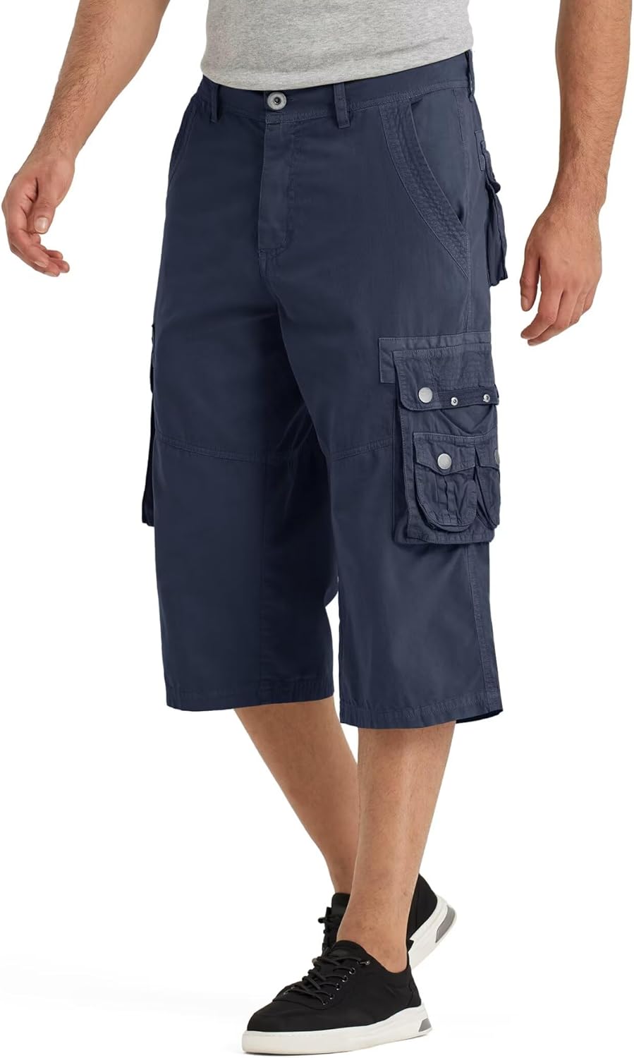 BEST SOUTH 3/4 Capri Long Cargo Shorts for Men Below Knee 18 Inches Pants Cotton BEST SOUTH 3/4 Capri Long Cargo Shorts for Men Below Knee 18 Inches Pants Cotton