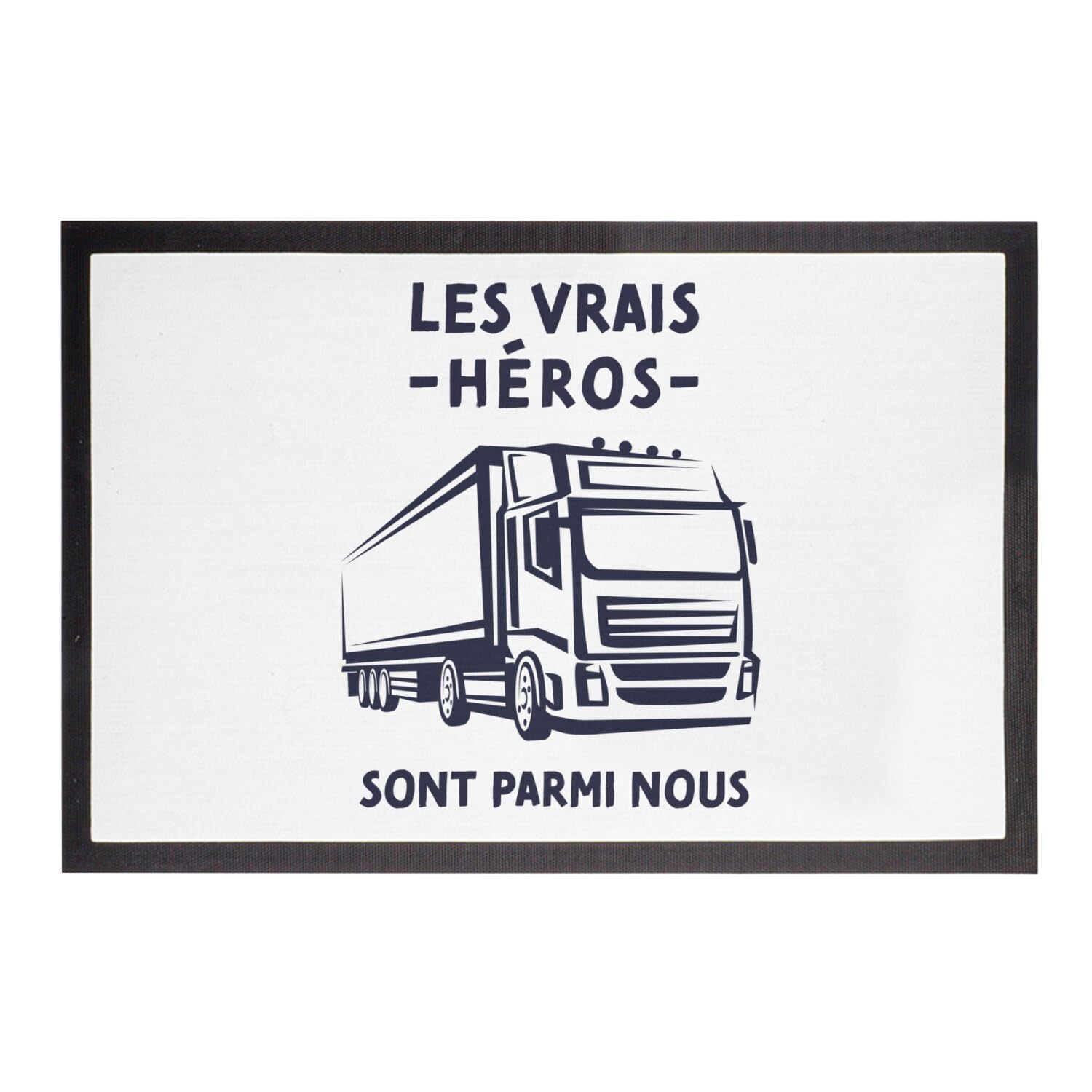 Paillasson Camion Métier Blanc 75x50cm cadeau original pour routier